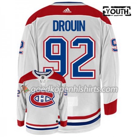 Montreal Canadiens JONATHAN DROUIN 92 Adidas Wit Authentic Shirt - Kinderen